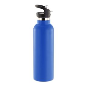 Sports Water Bottle Stainless Steel Vacuum-Insulated Drinking Cup w/ Straws Outdoor Cycling Hiking (Option: 1L_BLU)