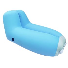 Inflatable Lounger Air Sofa Chair Couch w/ Portable Organizing Bag Waterproof Anti-Leaking for Backyard Lakeside Beach Traveling Camping Picnics (Option: Blue)