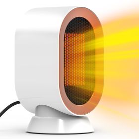 1200W Oscillating Electric Space Heater Mini Desk Heater with 2 Modes 3S Fast Heating Tip-over Overheat Protection for Home Office (Option: Ivory)