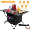 Foldable Camping Table With Storage Basket Rustproof Portable Aluminum Alloy Roll-Up Camping Table With Carrying Bag For Camping Hiking BBQ Picnic Fis