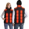 Winter Heated Vest For Men and Women with Detachable Hood 3 Heating Levels 7.4VDC 5V/2A USB Input Unisex Winter Hooded Heated Vest Machine Washable fo