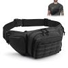Tactical Fanny Pack For Men Concealed Carry Bag Military Waist Bag Traveling Waist Pouch with Adjustable Strap Quick Release for Camping Hiking