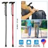 Walking Cane Aluminum Alloy Walking Stick Adjustable Folding Travel Hiking Stick Anti-Slip