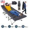 Folding Camping Cot Portable Sleeping Camping Bed Collapsible Travel Camp Cots Guest Bed Cot with 2-Sided Soft Pad 440LBS Max Load