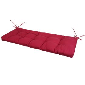 Bench Seat Cushion For Indoor Outdoor Furniture Non Slip Long Chair Cushion with Ties Strap Swing Cushion 51.18x19.68IN For Garden Patio Balcony Entry (Option: Normal_8_Red)